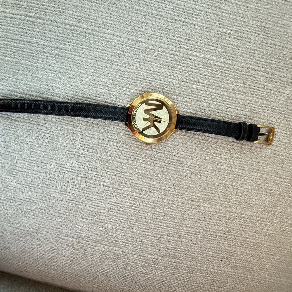 Michael Kors Gold and Black Logo Bracelet